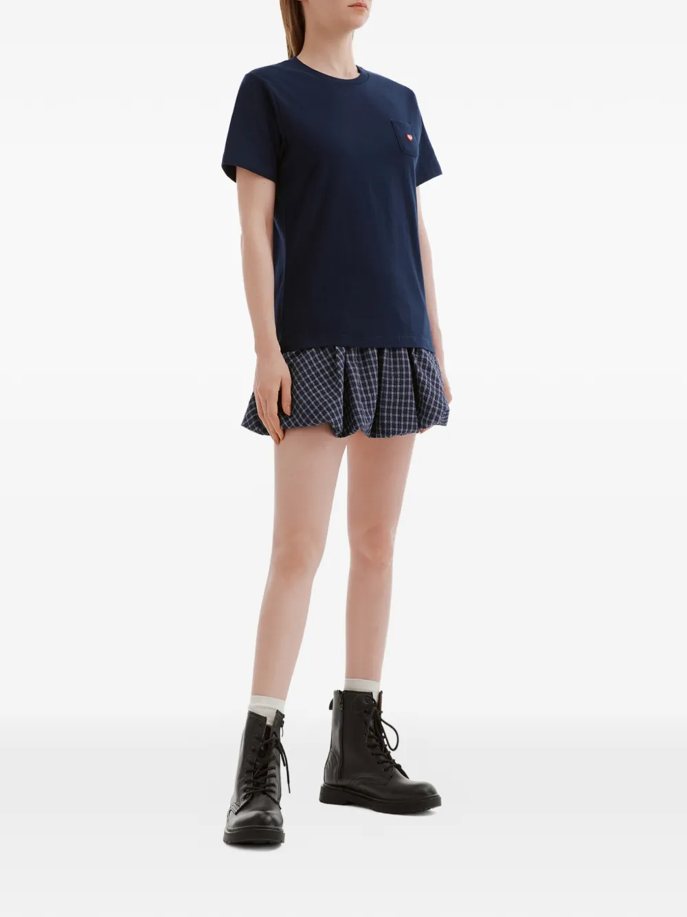  Chocoolate Checked Mini Skirt - Blue 