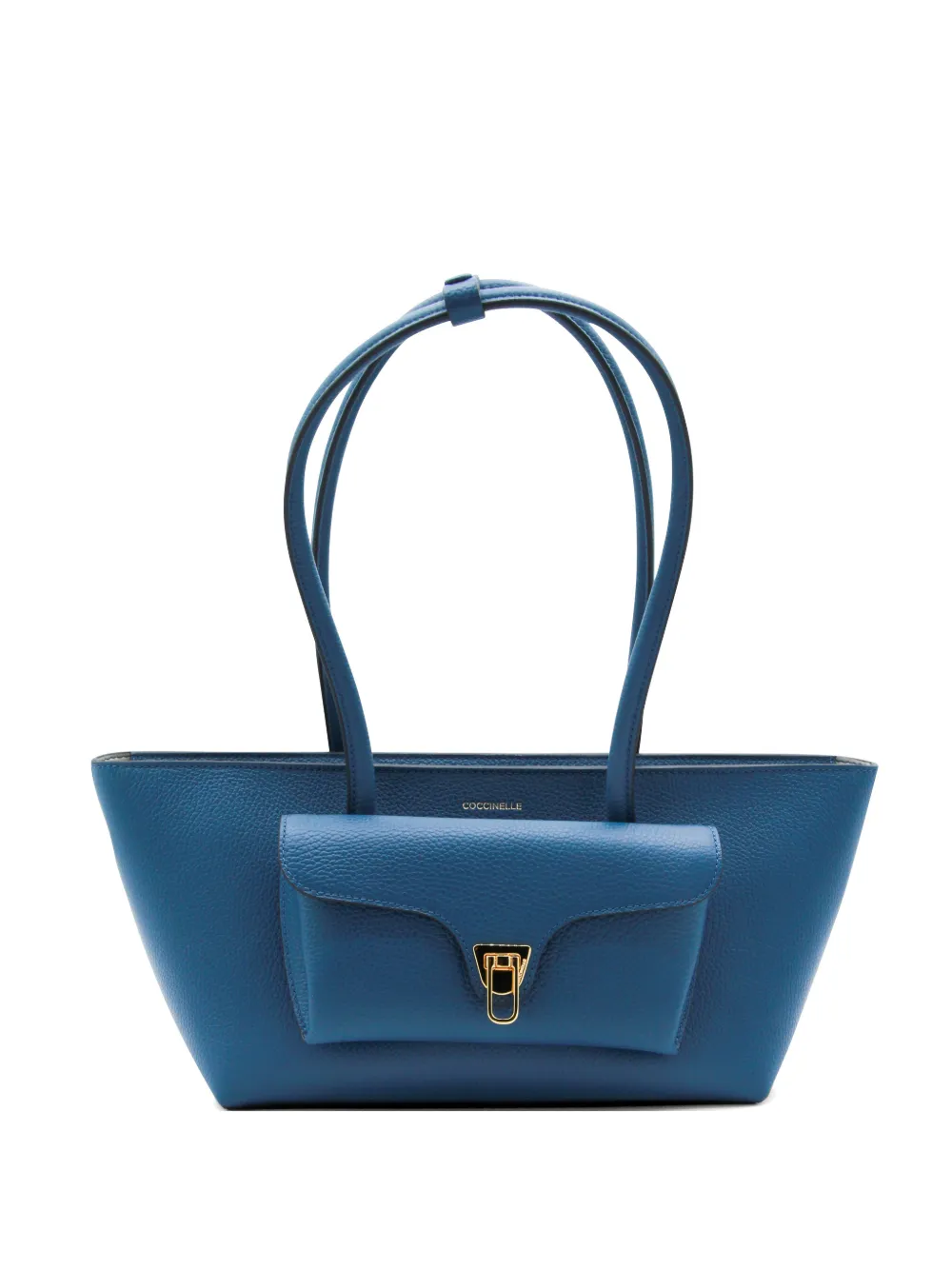 Coccinelle medium Double Beat leather shoulder bag - Blu
