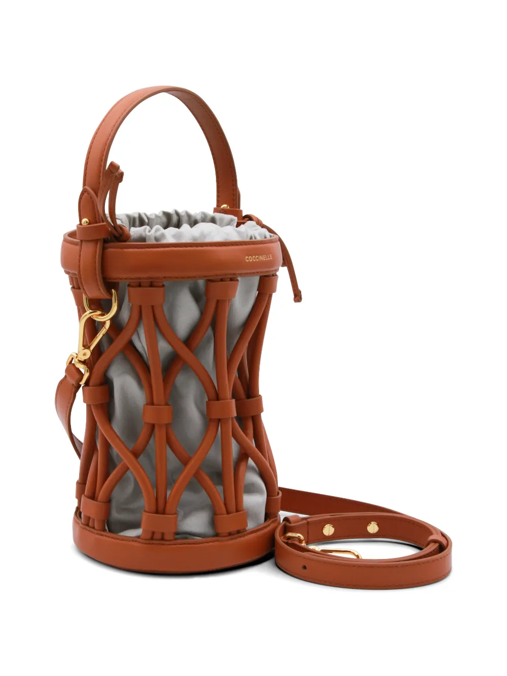Coccinelle Kleine Koi leren bucket-tas Oranje