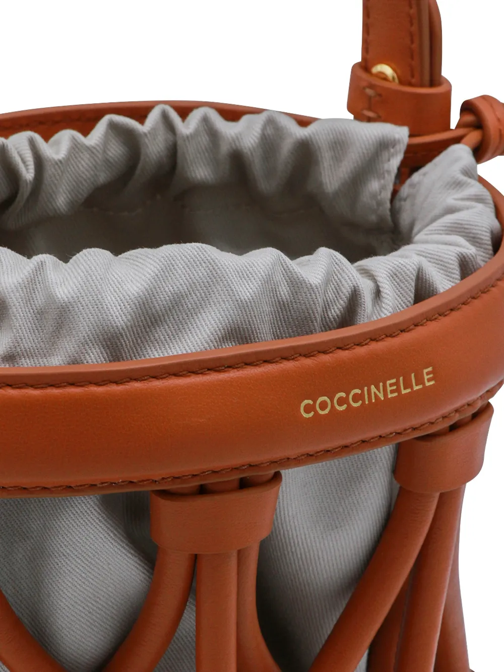 Coccinelle Kleine Koi leren bucket-tas Oranje