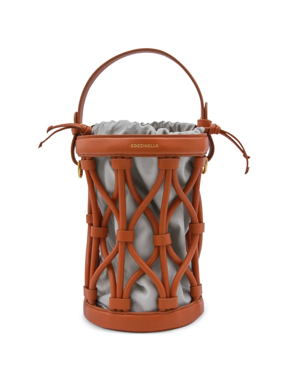 Coccinelle small Koi leather bucket bag - Arancione