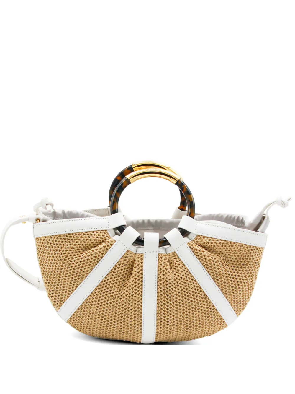 Coccinelle medium Shell straw tote bag - Toni neutri