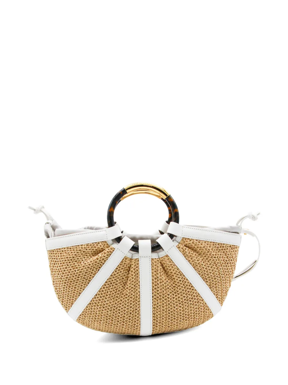  Coccinelle Medium Shell Straw Tote Bag - Neutrals 