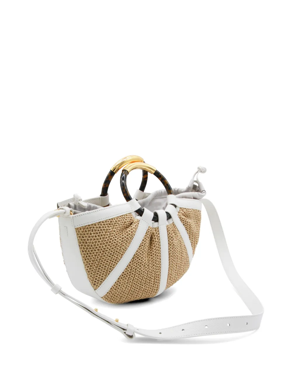  Coccinelle Medium Shell Straw Tote Bag - Neutrals 