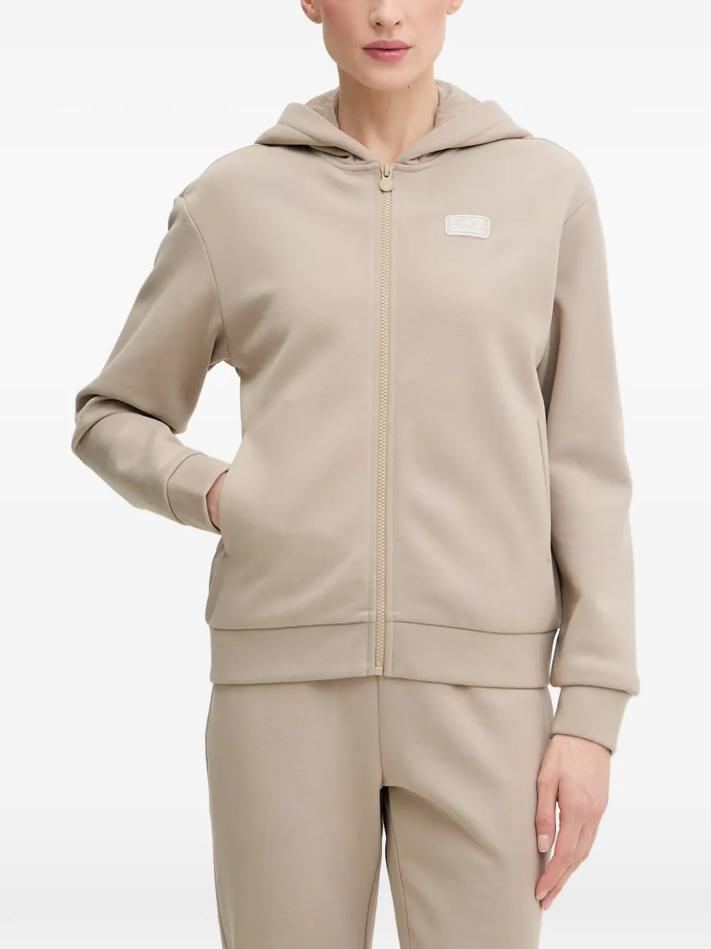 Ea7 Emporio Armani Trainingspak met logopatch Beige