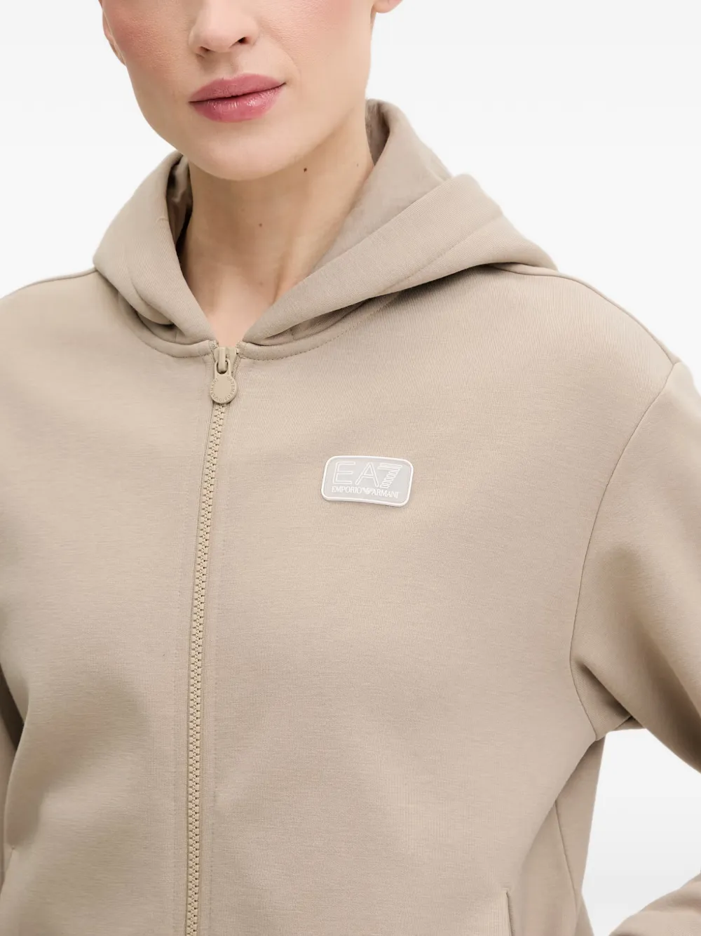 Ea7 Emporio Armani Trainingspak met logopatch Beige