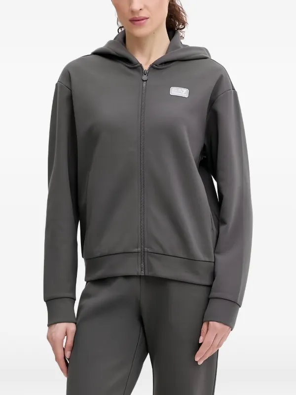 Ea7 Emporio Armani Conjunto De Agasalho Com Capuz e Zíper | Cinza