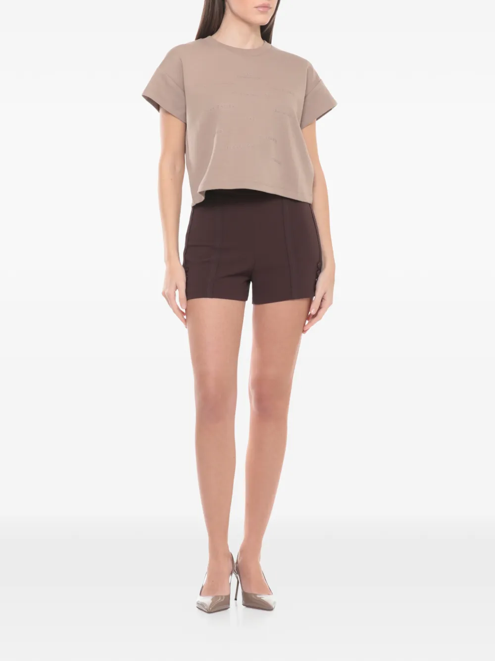  Elisabetta Franchi Button-detail Shorts - Brown 