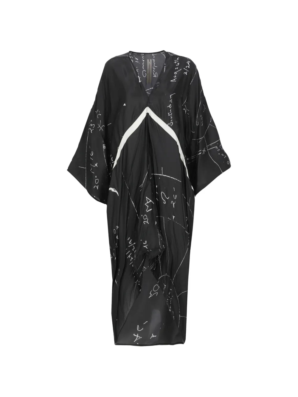 Rick Owens V-neck print asymmetric dress - Nero