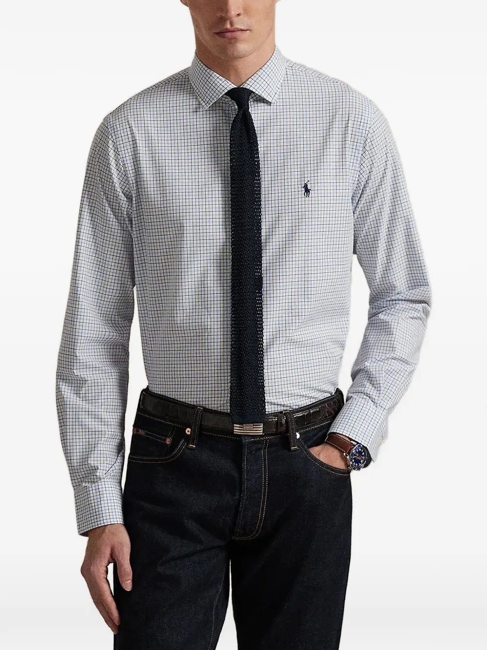 Polo Ralph Lauren check-pattern long-sleeve shirt - Weiß