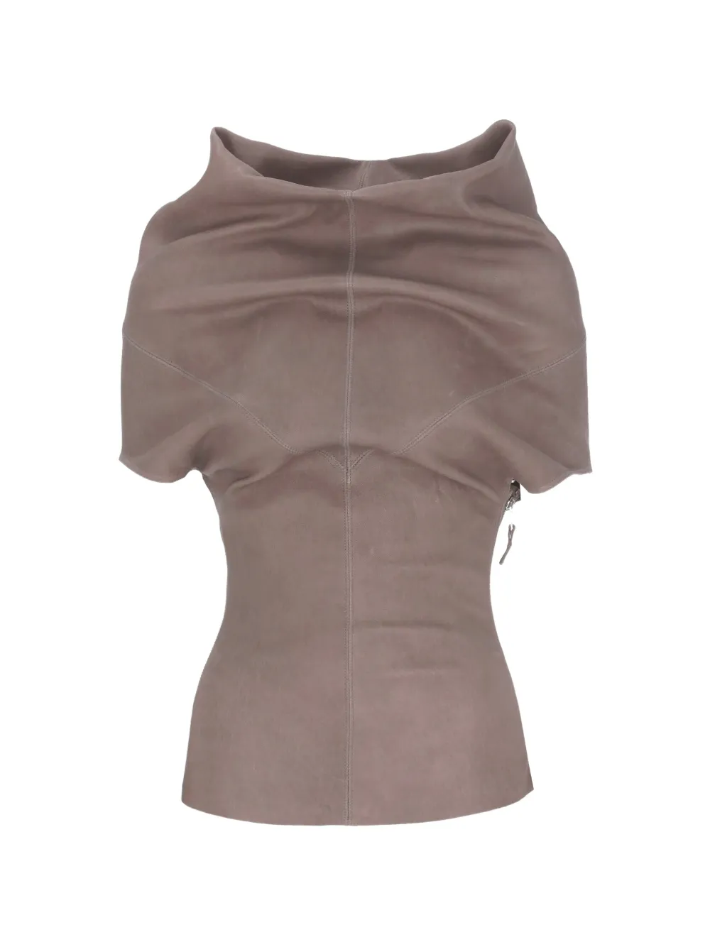 Rick Owens Shroud draped T-shirt - Braun