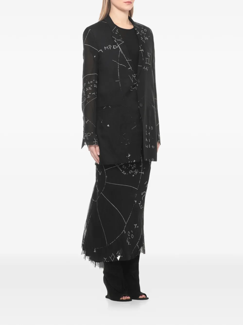 Rick Owens Concordian blazer Zwart