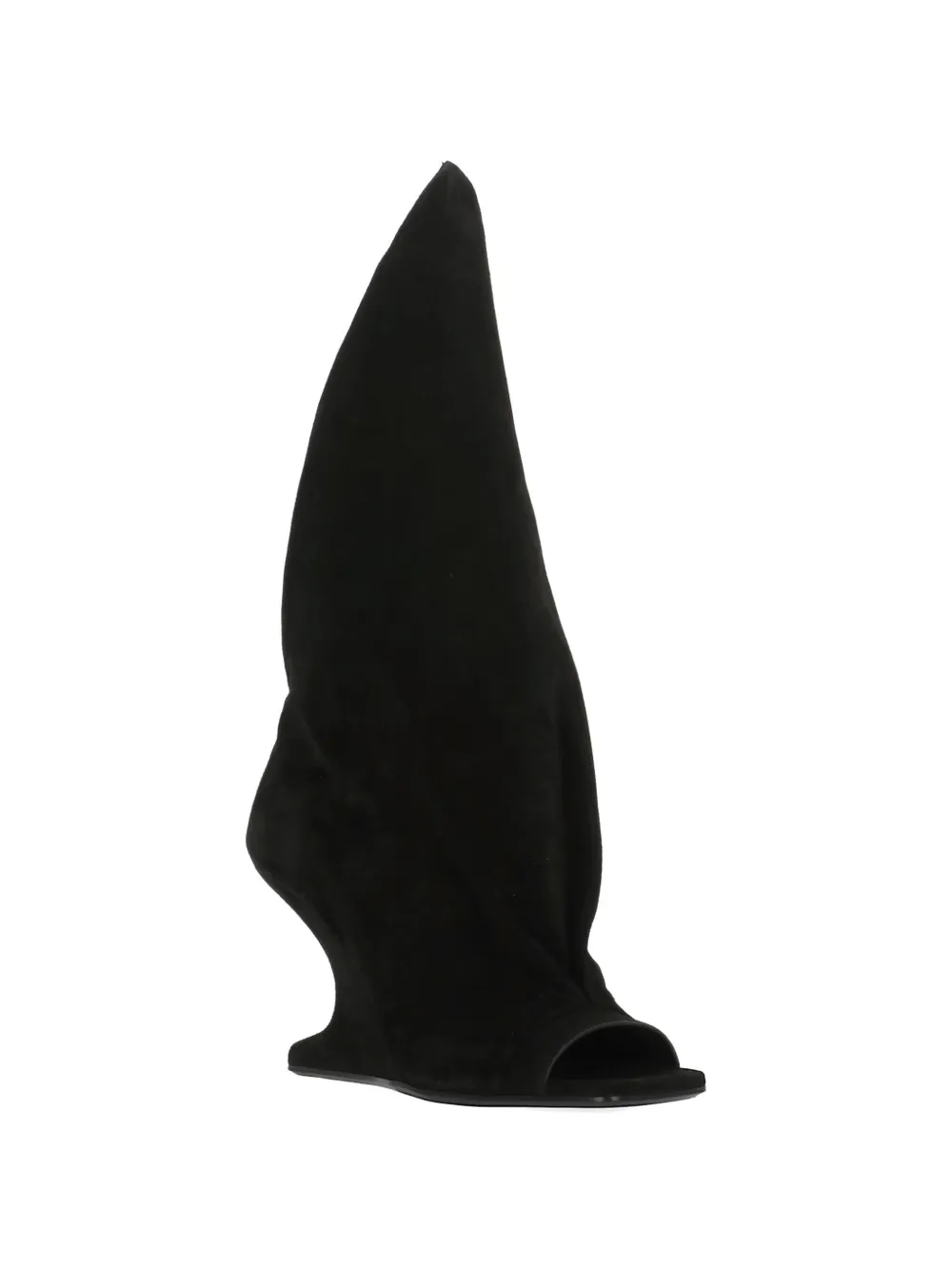 Rick Owens sculpted open-toe leather boots Zwart