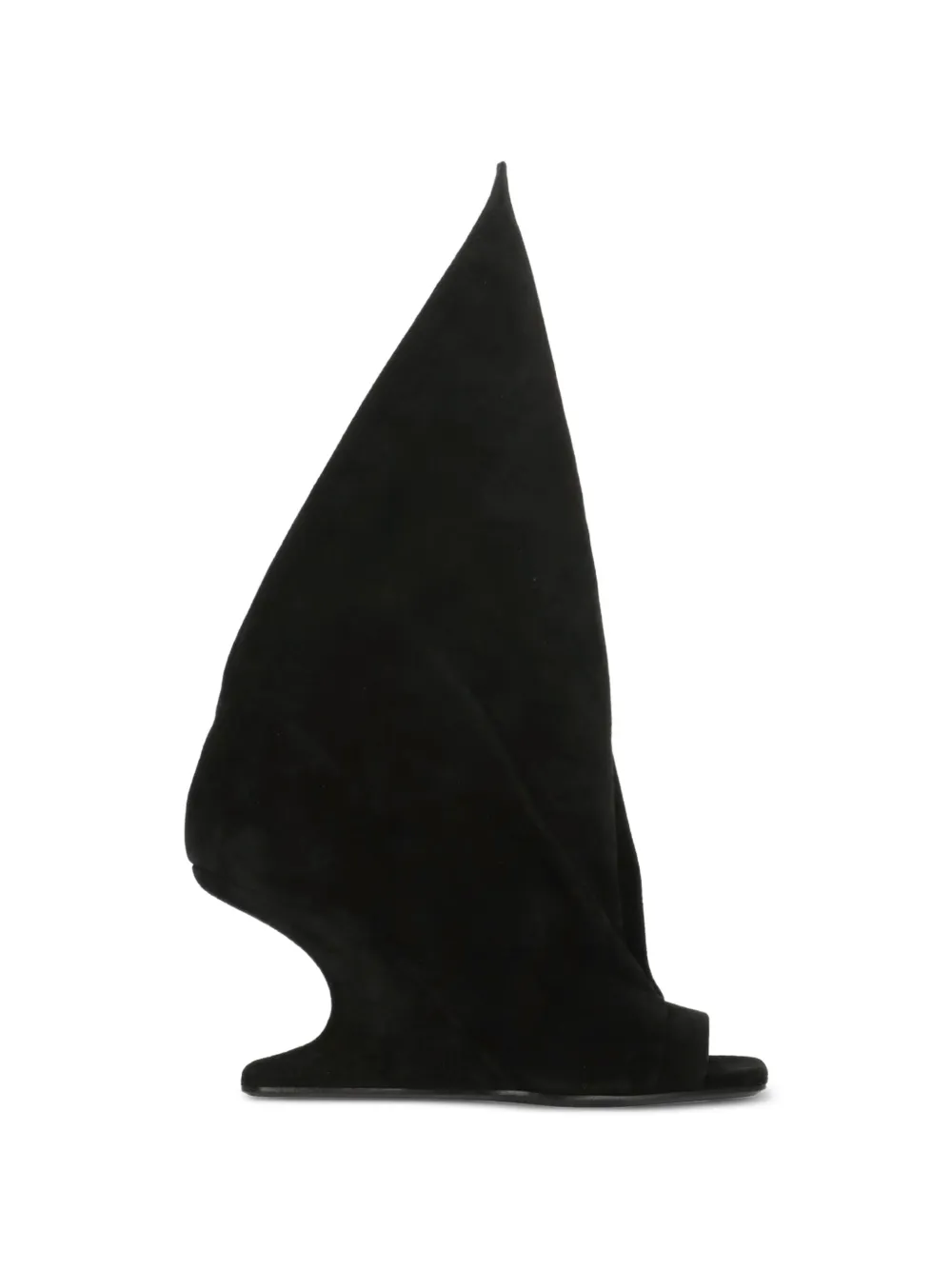 Rick Owens Bewerkte leren laarzen met open neus Zwart