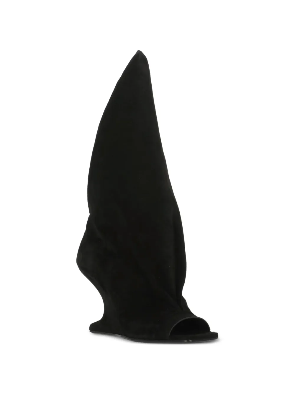  Rick Owens Sculpted Open-toe Leather Boots - Black 