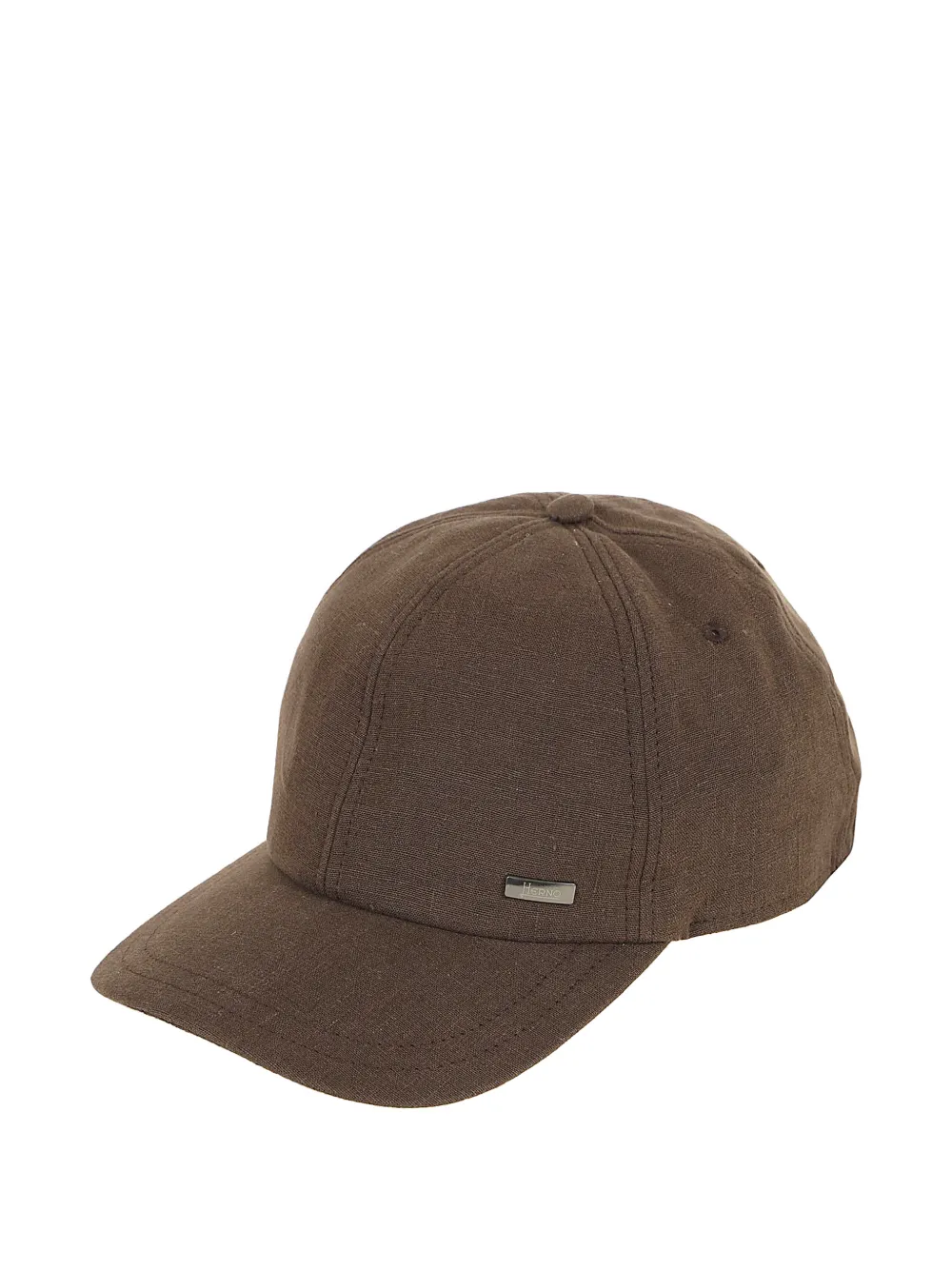 Herno linen panelled hat - Marrone