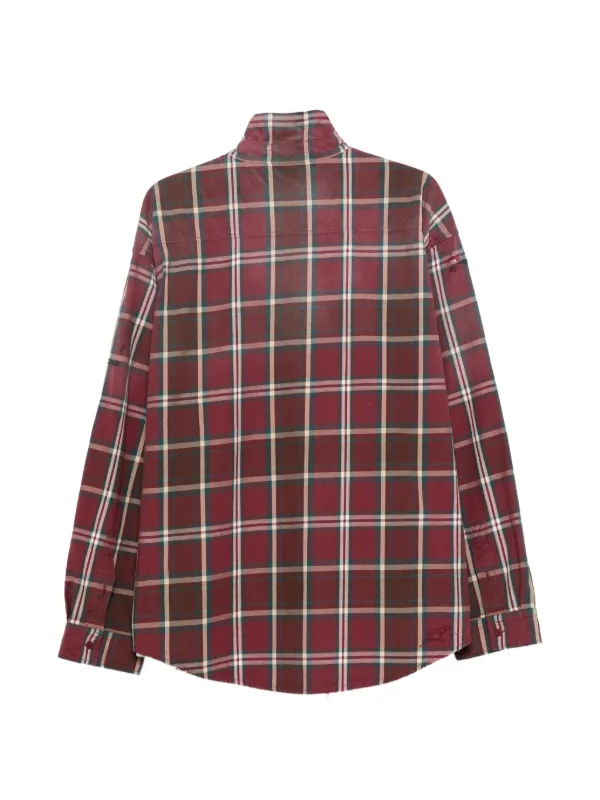 Balenciaga ジップアップ チェック シャツ | レッド | FARFETCH JP