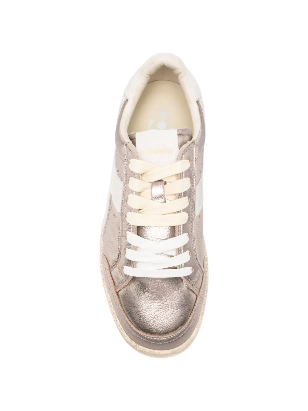 Diadora metallic-effect leather sneakers Roze