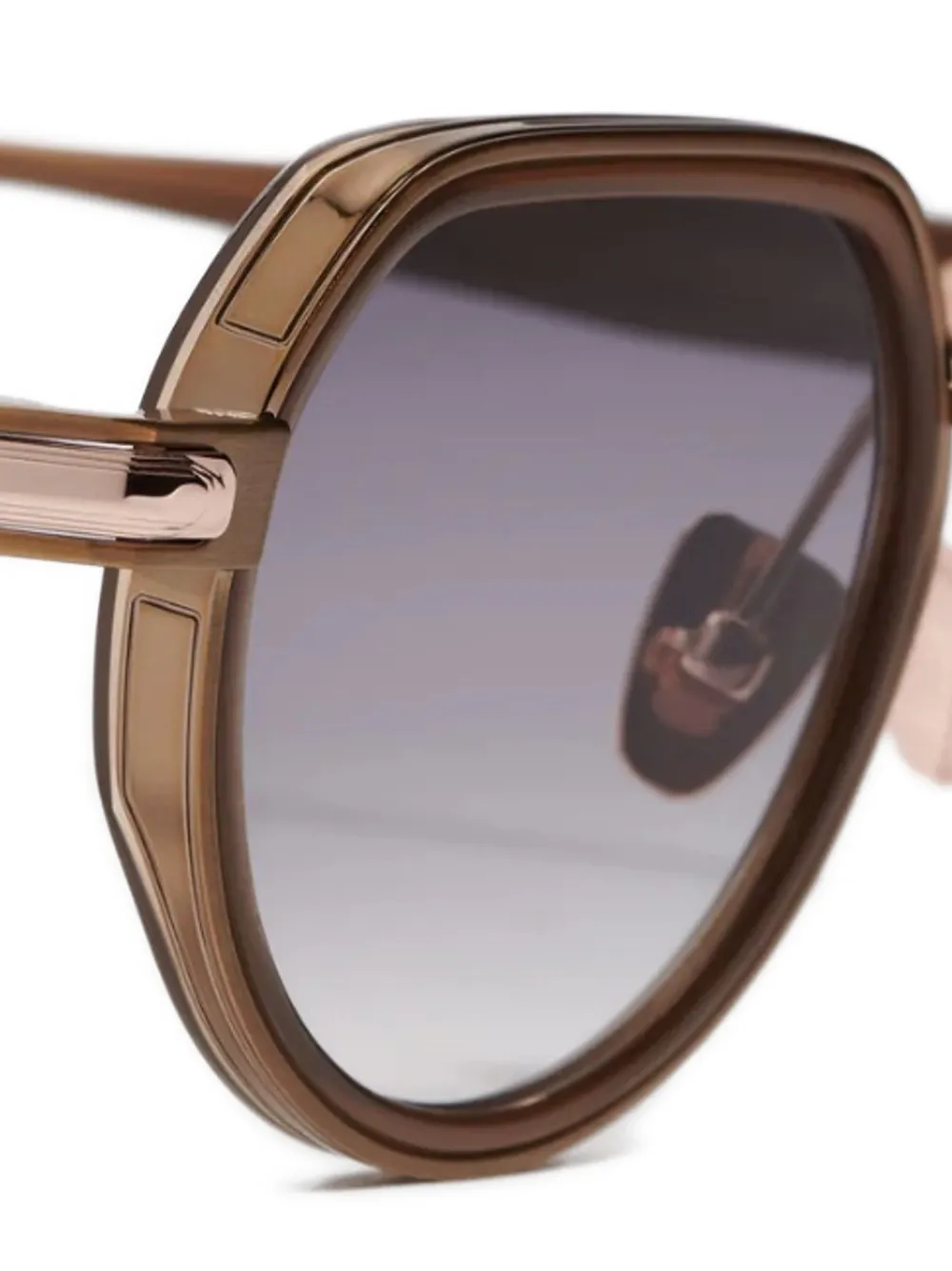  John Dalia Geometric Frame Sunglasses - Brown 