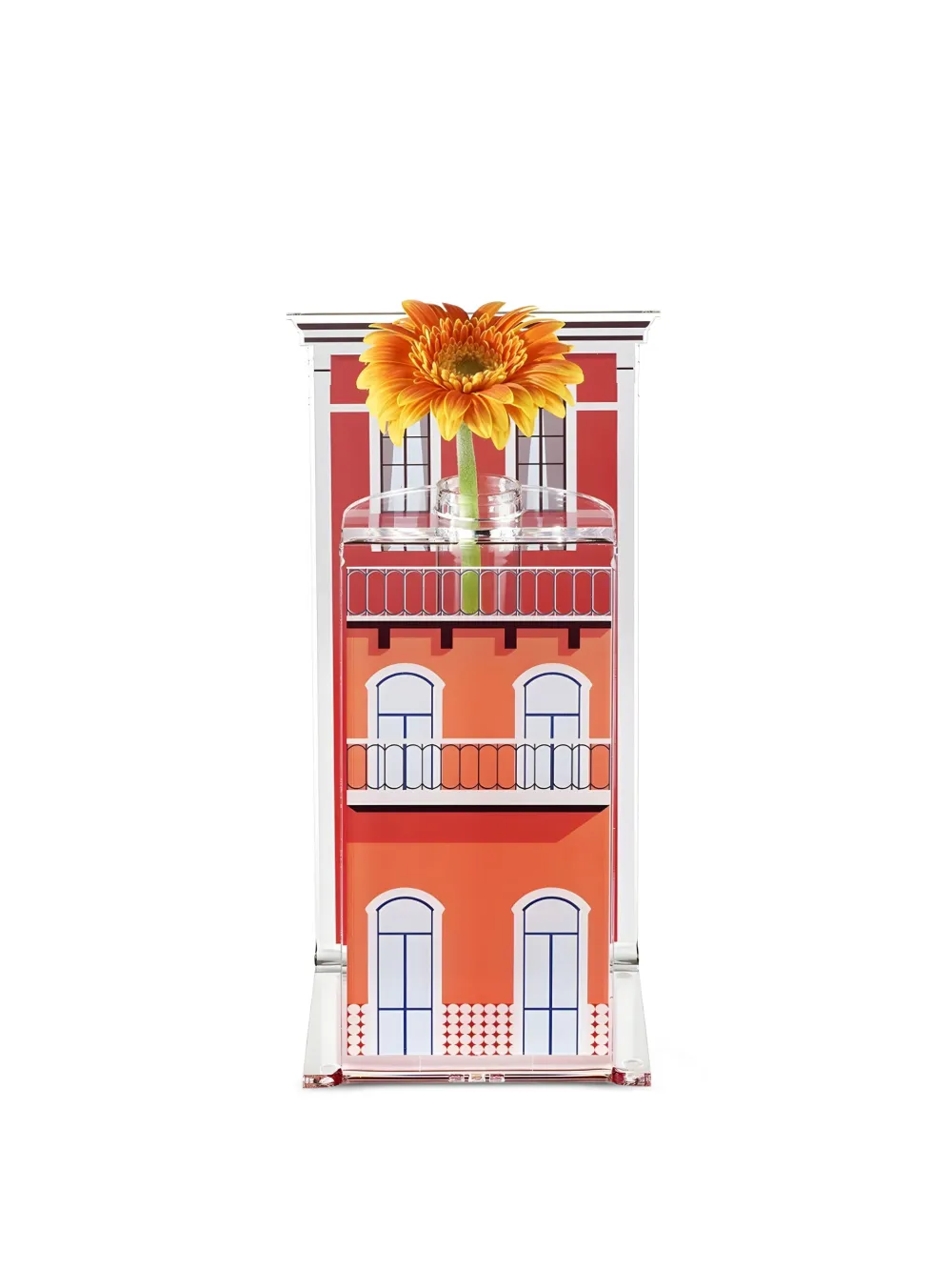 Linee Recanati Blooming City building vase - Rosso