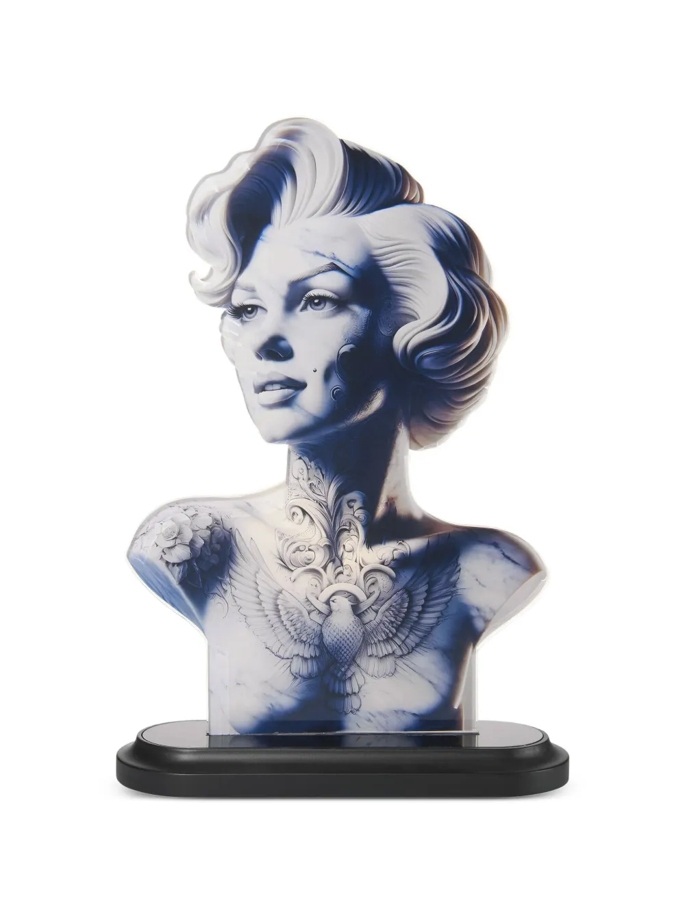Linee Recanati Carrara hollywood tattoo table lamp - Blu