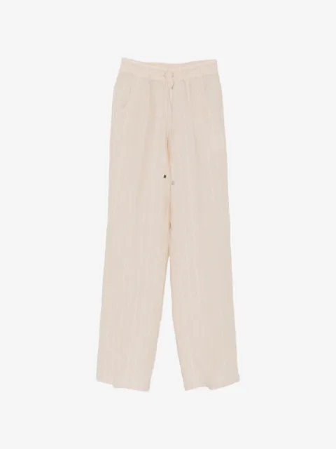Kiton drawstring striped trousers