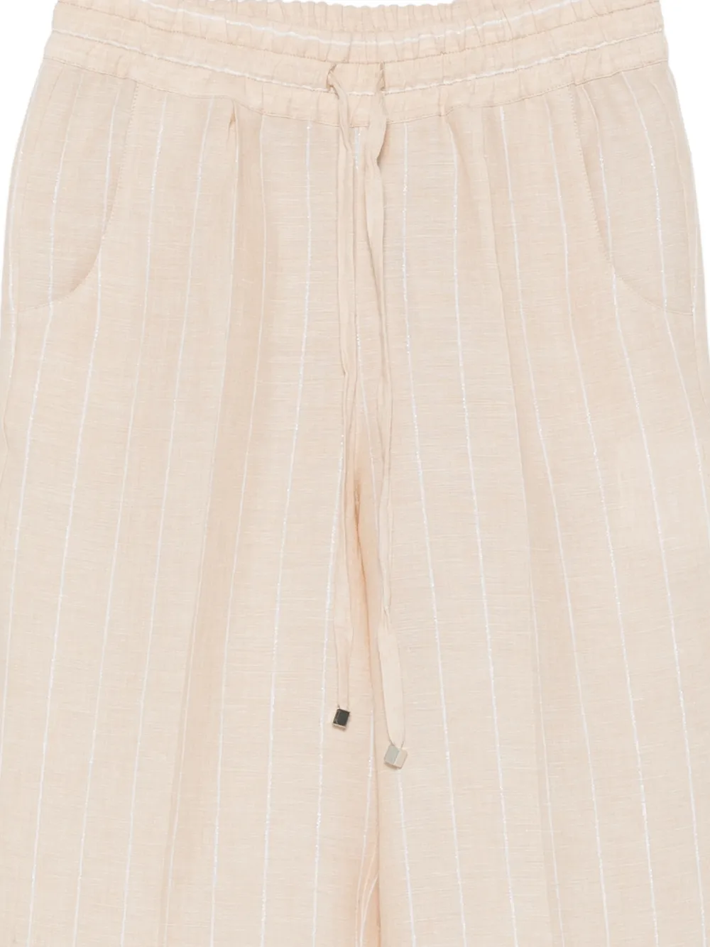  Kiton Drawstring Striped Trousers - Neutrals 