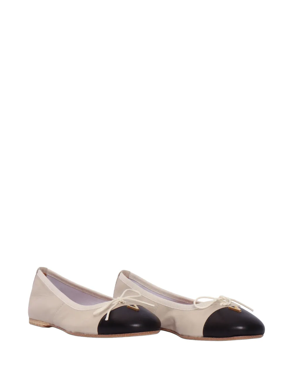 Via Roma 15 Ballerina's met strikdetail Beige
