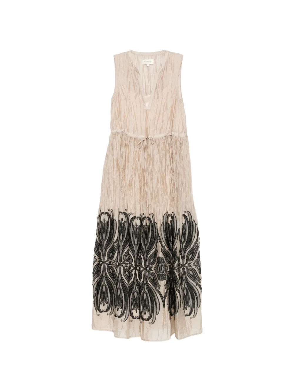 PSOPHIA crinkled-finish maxi dress - Nude