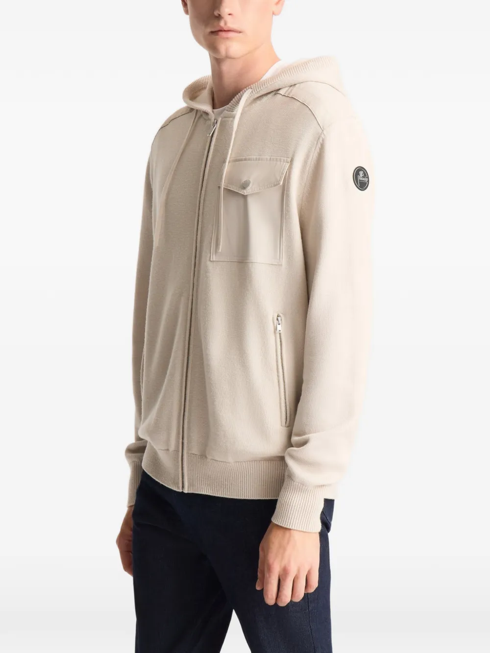 Fusalp Mayance wollen hoodie met rits Beige
