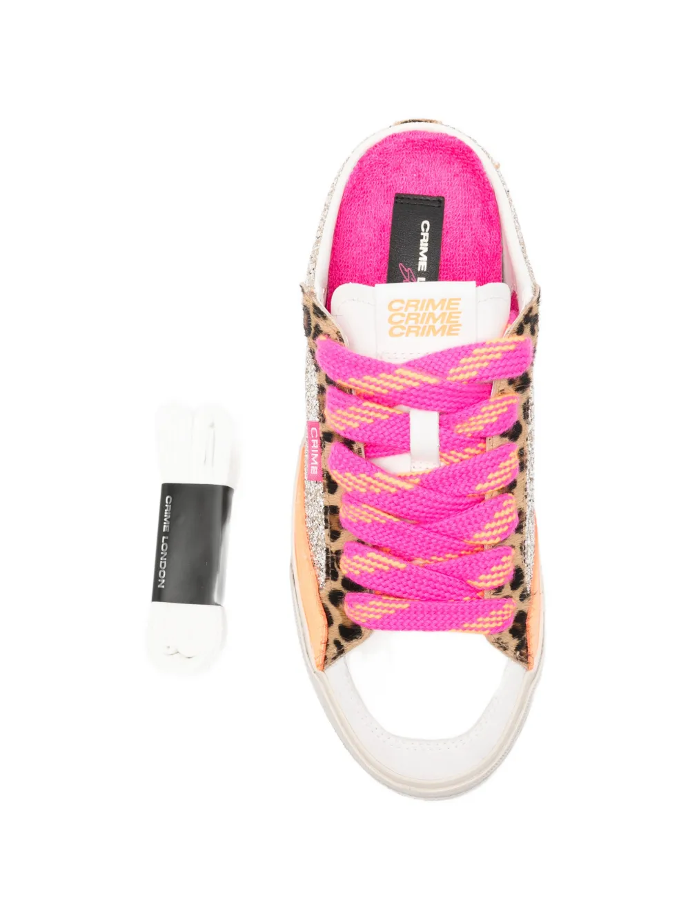 Crime London Slip-on sneakers met luipaardprint en glitter Grijs