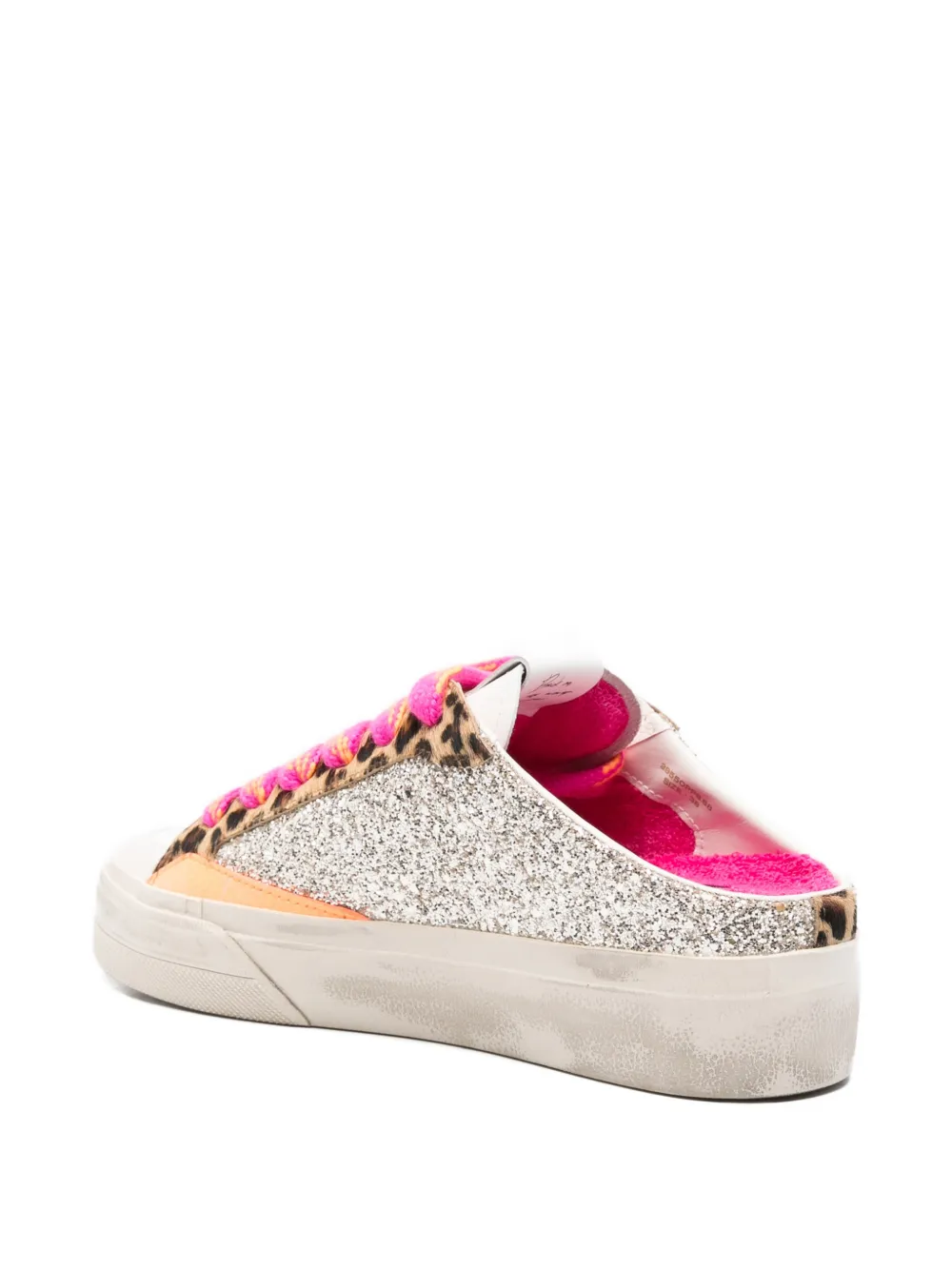 Crime London Slip-on sneakers met luipaardprint en glitter Grijs