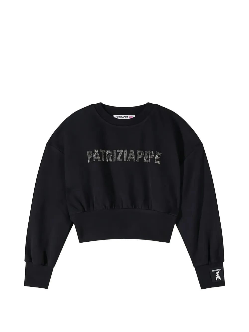 Patrizia Pepe girl embellished long-sleeve sweatshirt - Nero