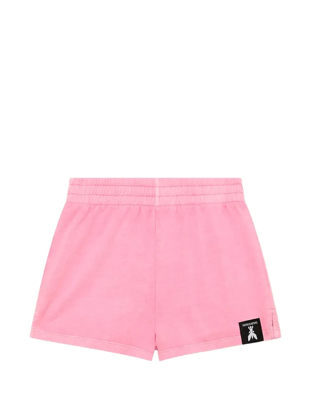 Patrizia Pepe girl elasticated-waistband logo-patch shorts - Rosa