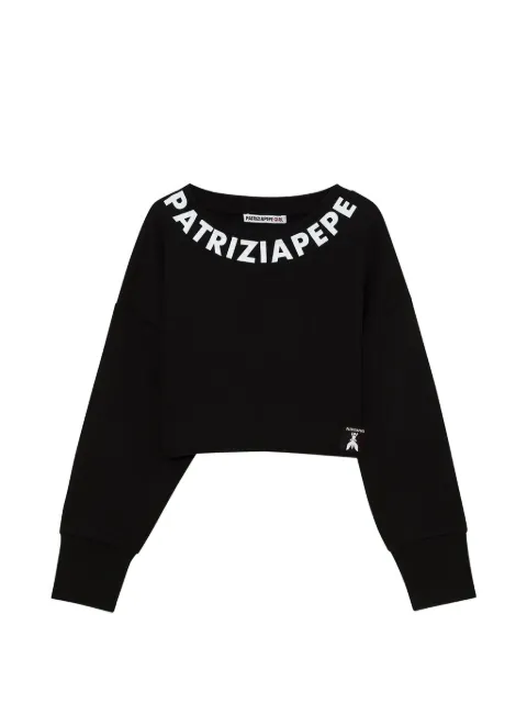 Patrizia Pepe girl logo-print cropped sweatshirt