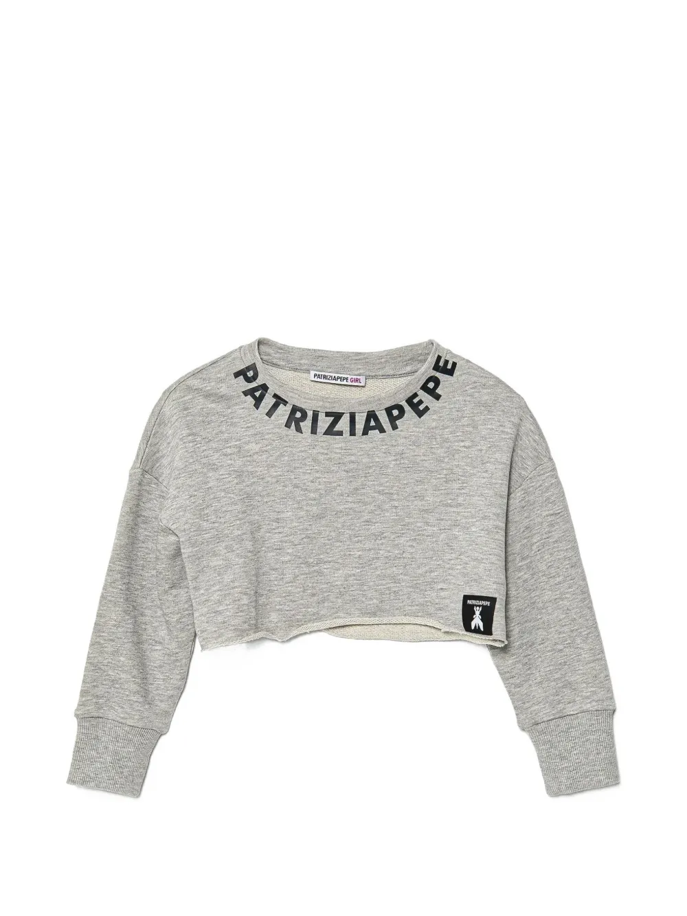 Patrizia Pepe Gerafelde sweater met logo Grijs
