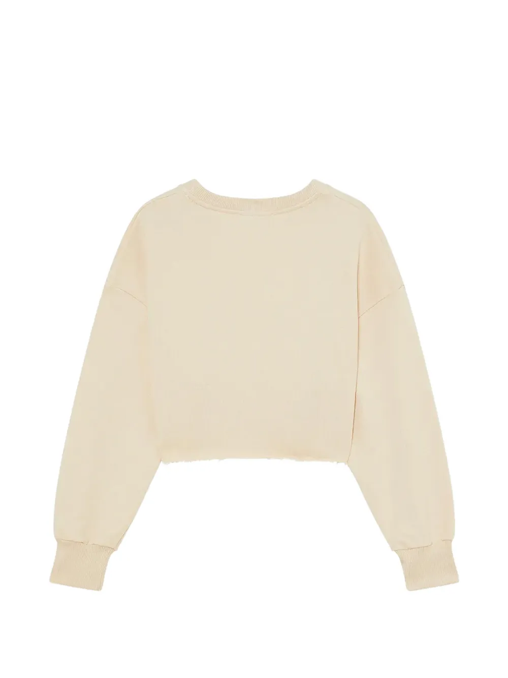 Patrizia Pepe girl Sweater met onafgewerkte randen en verfraaid met logo Beige