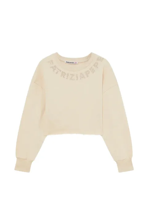 Patrizia Pepe girl sweatshirt med rå kanter og logoudsmykning