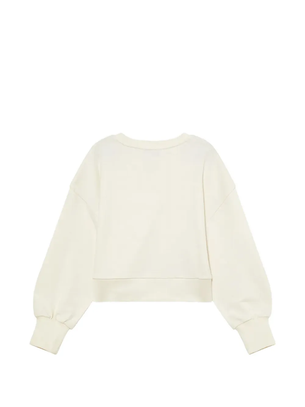 Patrizia Pepe girl crystal-embellished logo-embroidered sweatshirt Wit