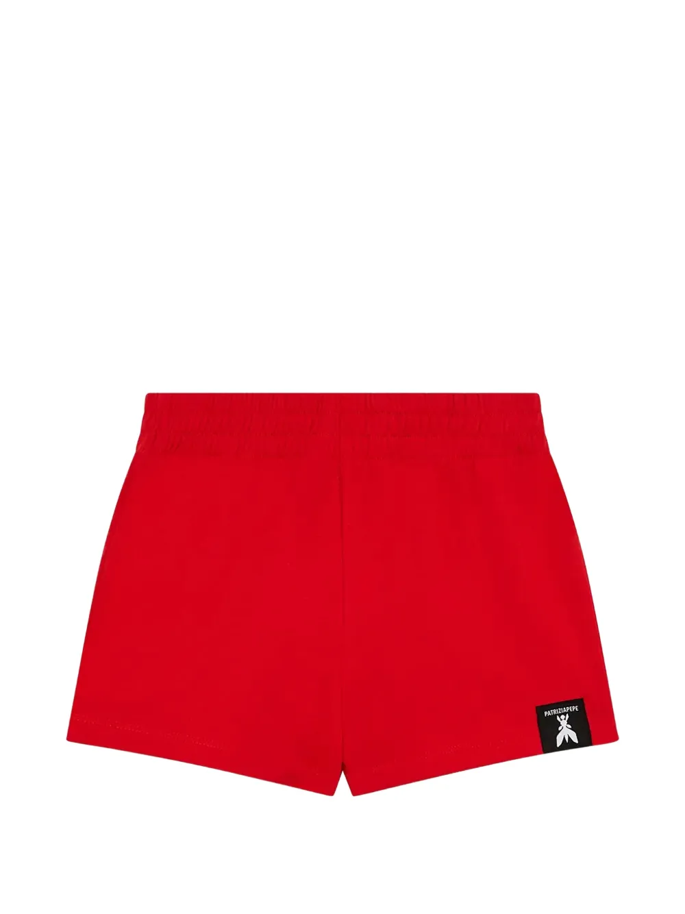 Patrizia Pepe elasticated logo-patch shorts Rood
