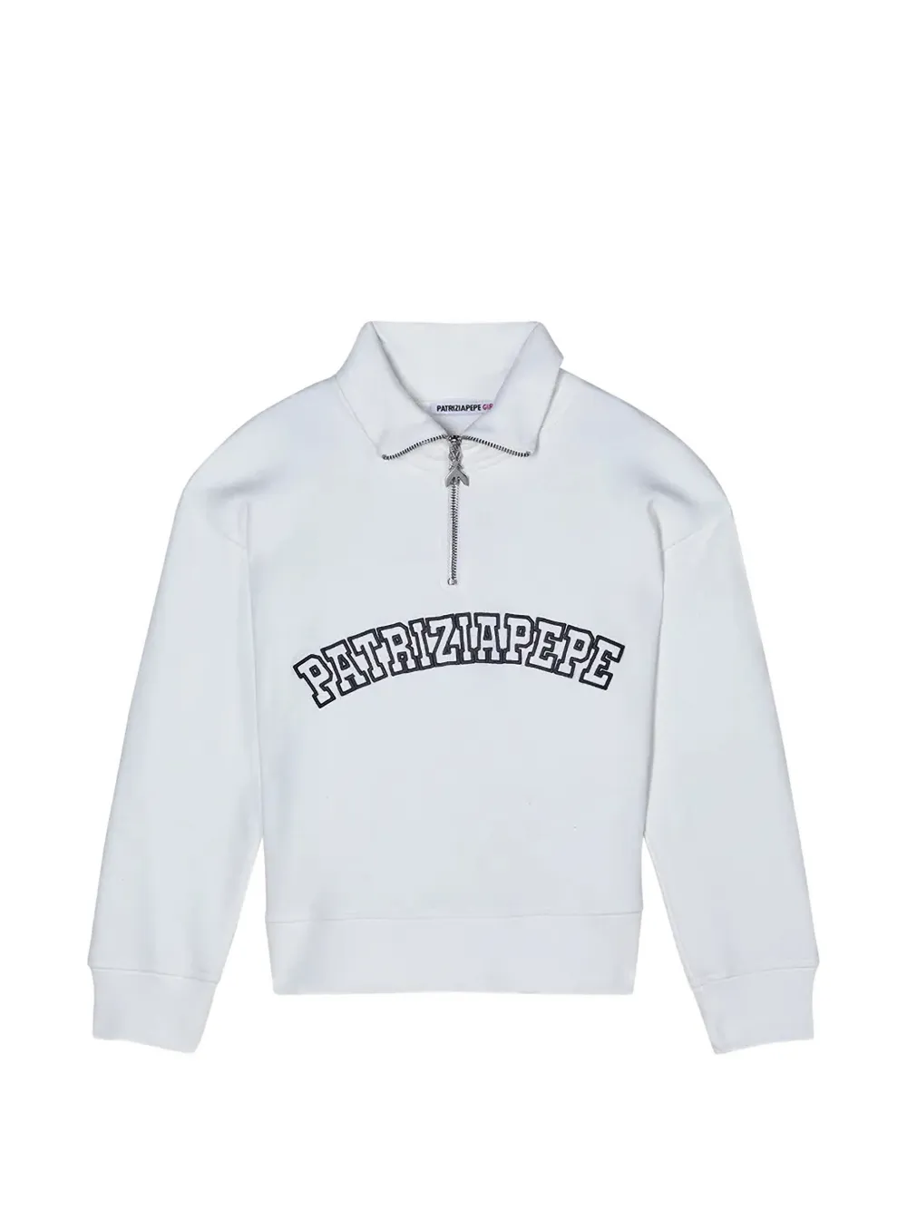 Patrizia Pepe girl logo-embroidered half-zip sweatshirt - Bianco