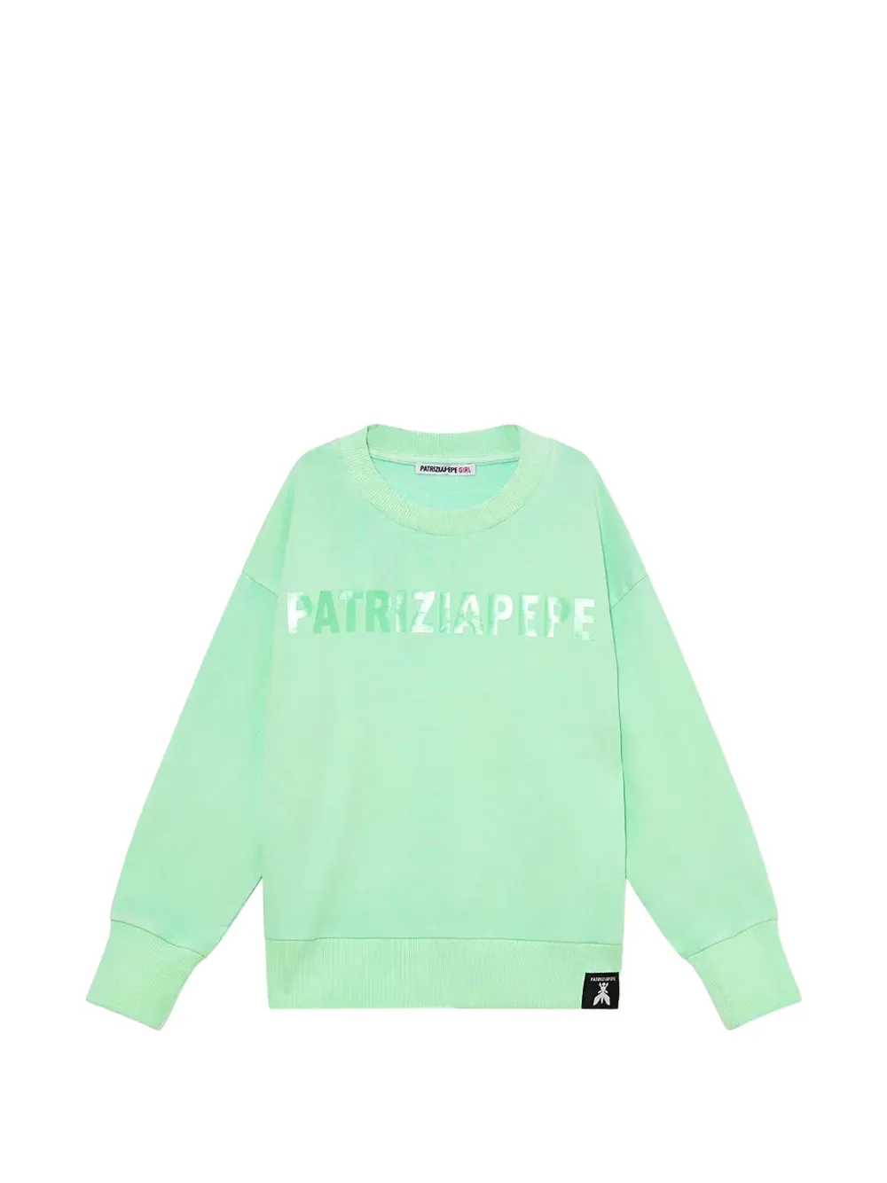 Patrizia Pepe Katoenen sweater met logoprint Groen