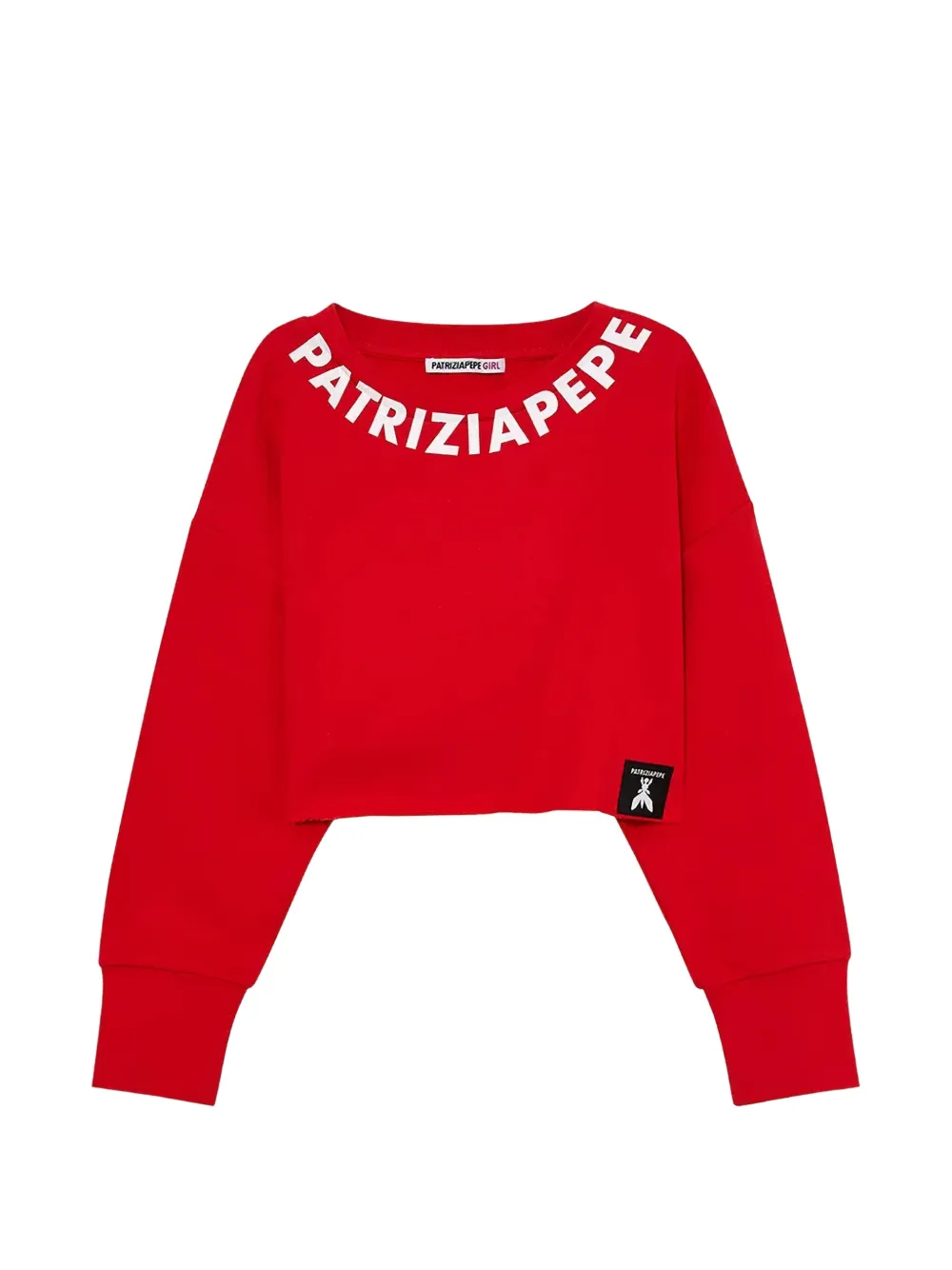 Patrizia Pepe girl logo-print cropped sweatshirt - Rosso
