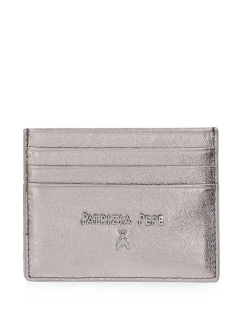 Patrizia Pepe metallic-effect logo-plaque cardholder