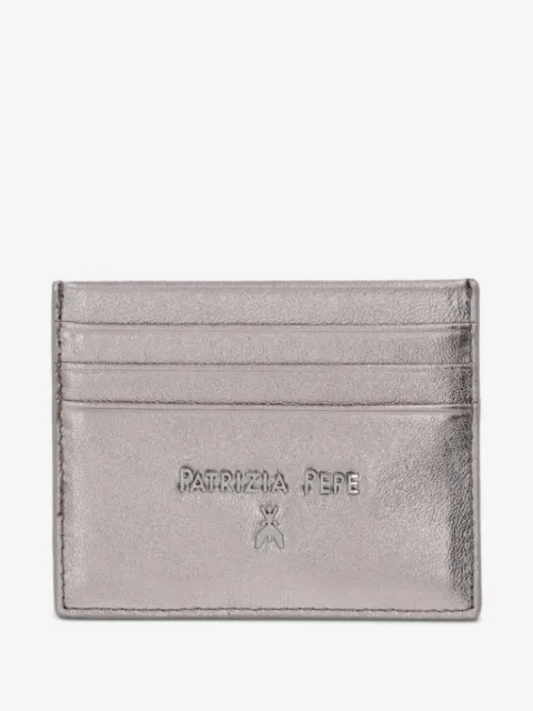 Patrizia Pepe metallic-effect logo-plaque cardholder
