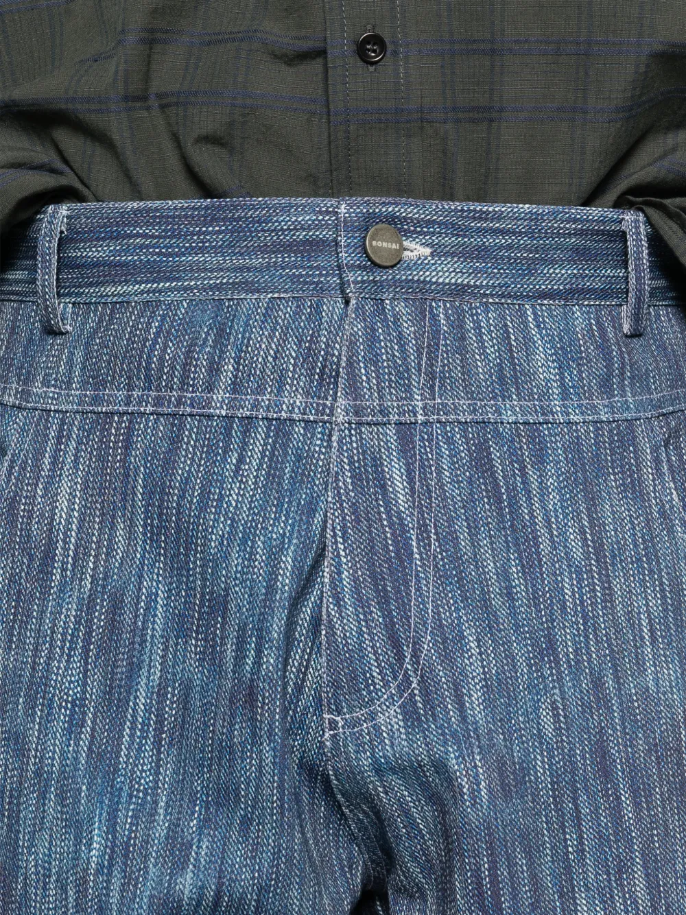 Bonsai Jeans met textuur Blauw