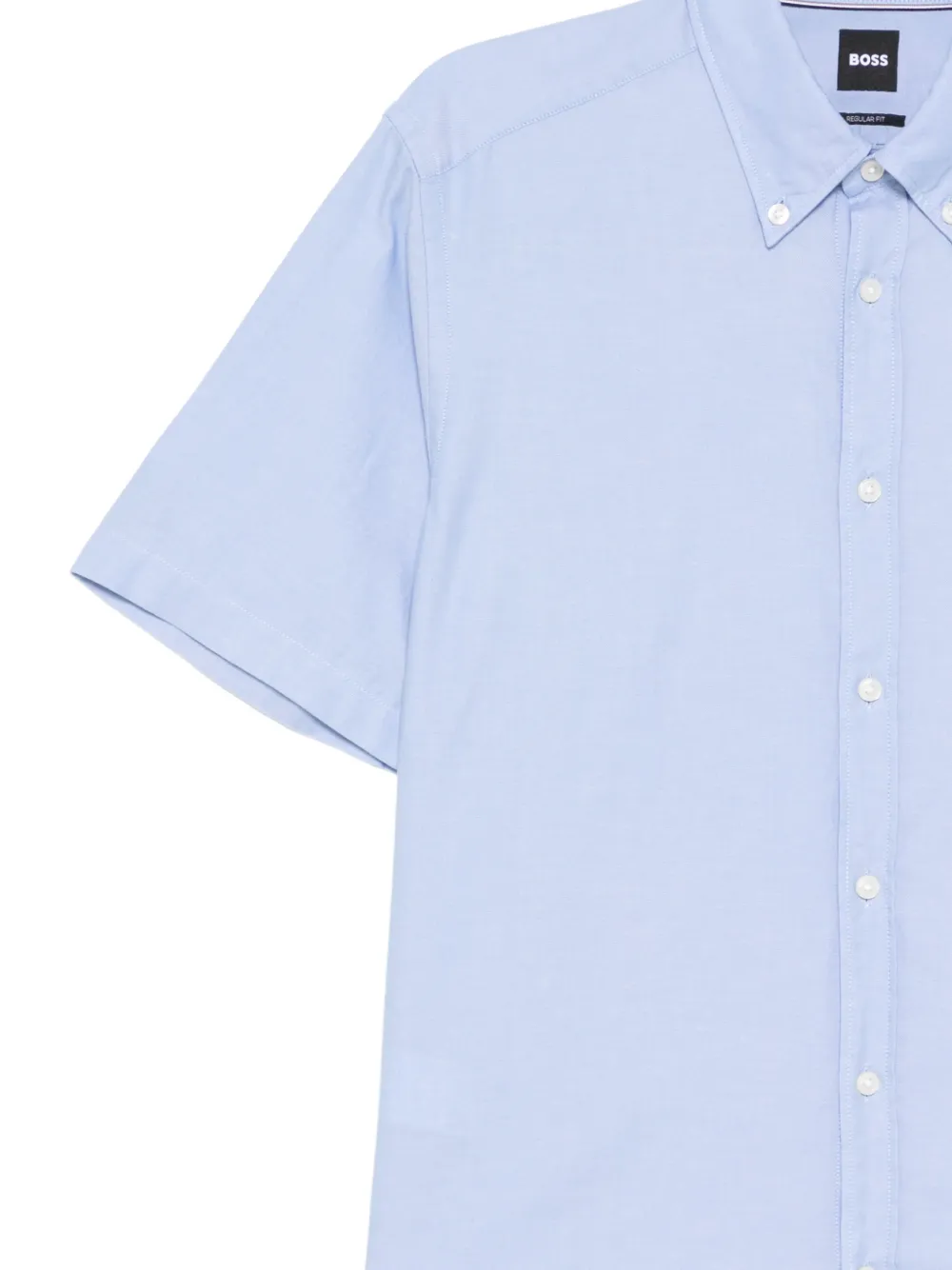 BOSS Overhemd met geborduurd logo Blauw