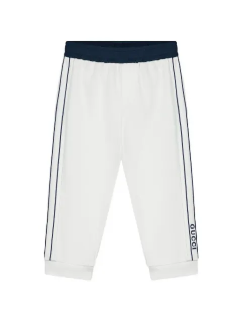 Gucci Kids pantalones de canalé con logo