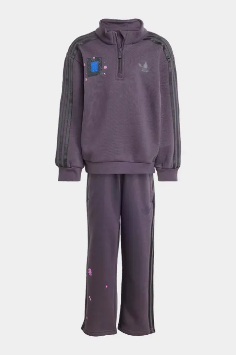 adidas Kids logo-patch side-stripe tracksuit