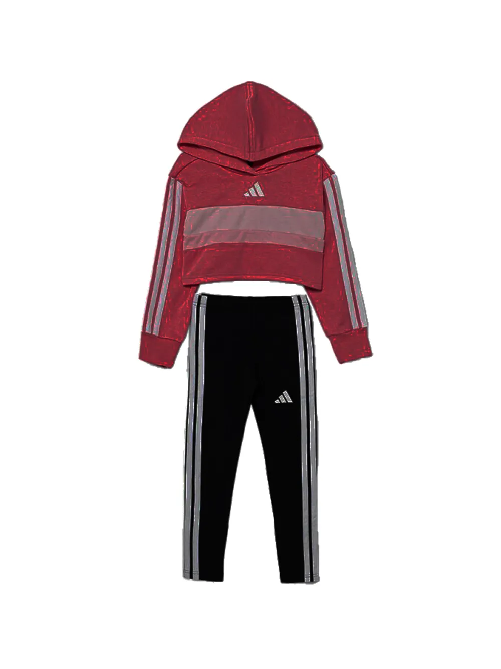 adidas Kids striped hooded tracksuit - Rosa